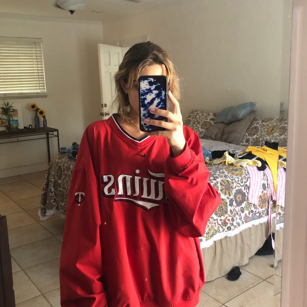 Vintage “TWINS” pullover windbreaker material